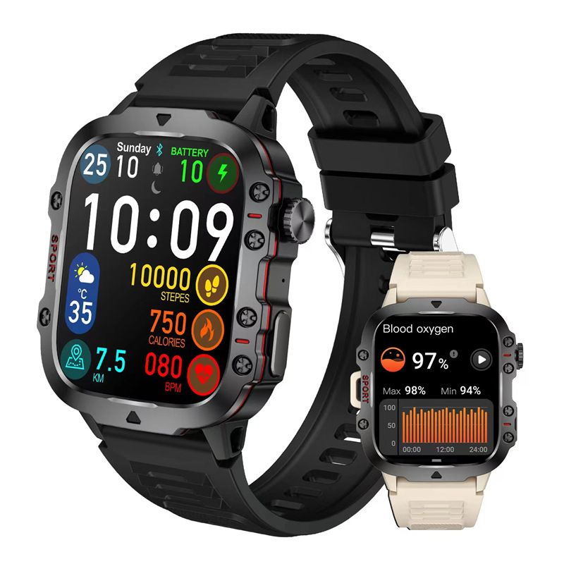 Smartwatches Men Woman QX11 1.96'' large screen Full Touch Bluetooth call smart watch large battery 420mAh heart rate IP68 waterproof Smart Watch for men women Couple Watch Siri AI voice Sports Watch