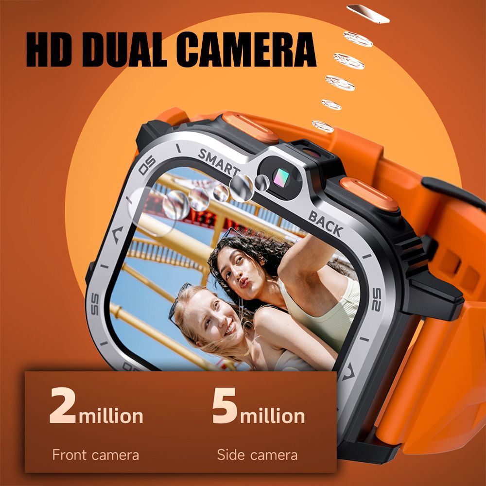 Smartwatches with SIM card And wifi LOKMAT phone smart watch APPLLP 4 MAX Smartwatch video call SOS NFC GPS 2.02'' TFT Touch Screen 800mAh 2G+16G 500W pixels HD Dual Camera 4G Network Face Recognition