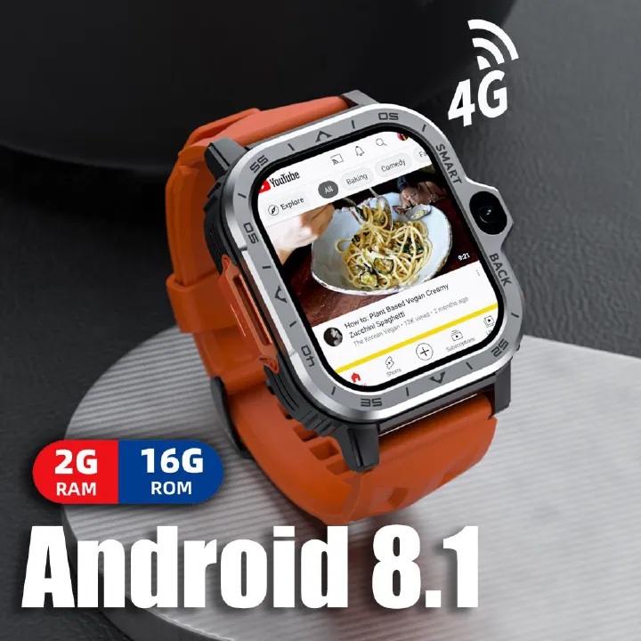Smartwatches with SIM card And wifi LOKMAT phone smart watch APPLLP 4 MAX Smartwatch video call SOS NFC GPS 2.02'' TFT Touch Screen 800mAh 2G+16G 500W pixels HD Dual Camera 4G Network Face Recognition
