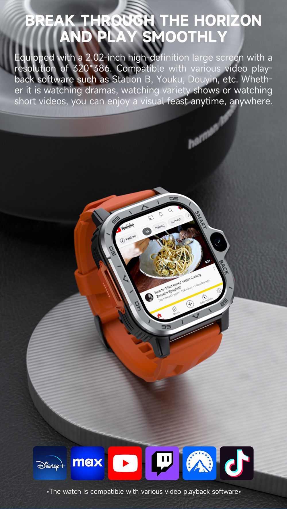 Smartwatches with SIM card And wifi LOKMAT phone smart watch APPLLP 4 MAX Smartwatch video call SOS NFC GPS 2.02'' TFT Touch Screen 800mAh 2G+16G 500W pixels HD Dual Camera 4G Network Face Recognition