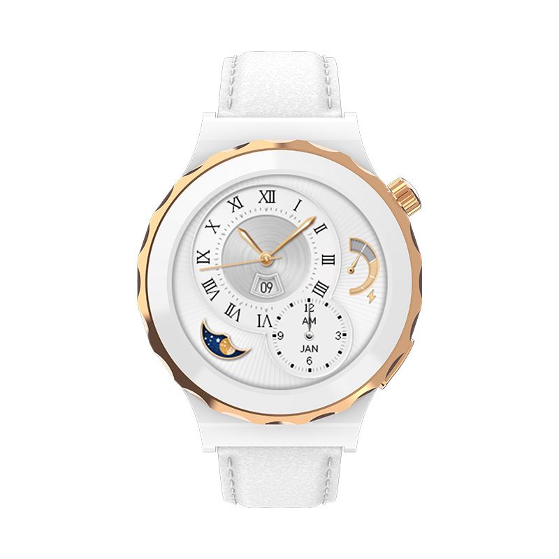 HK43 Women Smart Watch Bluetooth Call Smartwatch Offline Payment NFC Heart Rate Blood Pressure Monitor Exercise Pedometer Huawei Smart Watch 3 Silver Waterproof Smart watch For Women White Sport watch