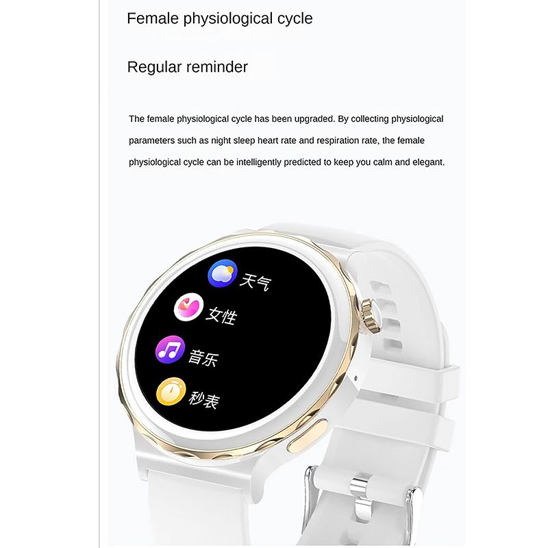 HK43 Women Smart Watch Bluetooth Call Smartwatch Offline Payment NFC Heart Rate Blood Pressure Monitor Exercise Pedometer Huawei Smart Watch 3 Silver Waterproof Smart watch For Women White Sport watch