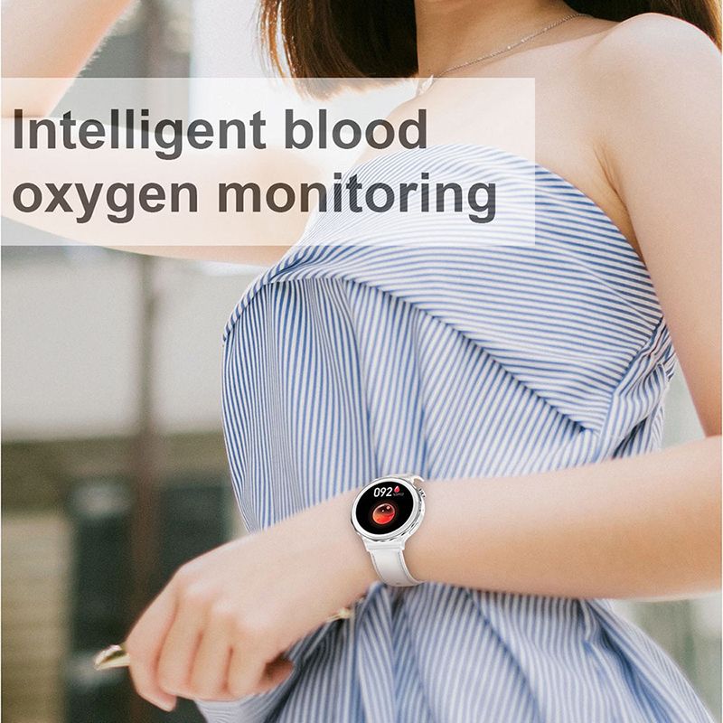 HK43 Women Smart Watch Bluetooth Call Smartwatch Offline Payment NFC Heart Rate Blood Pressure Monitor Exercise Pedometer Huawei Smart Watch 3 Silver Waterproof Smart watch For Women White Sport watch