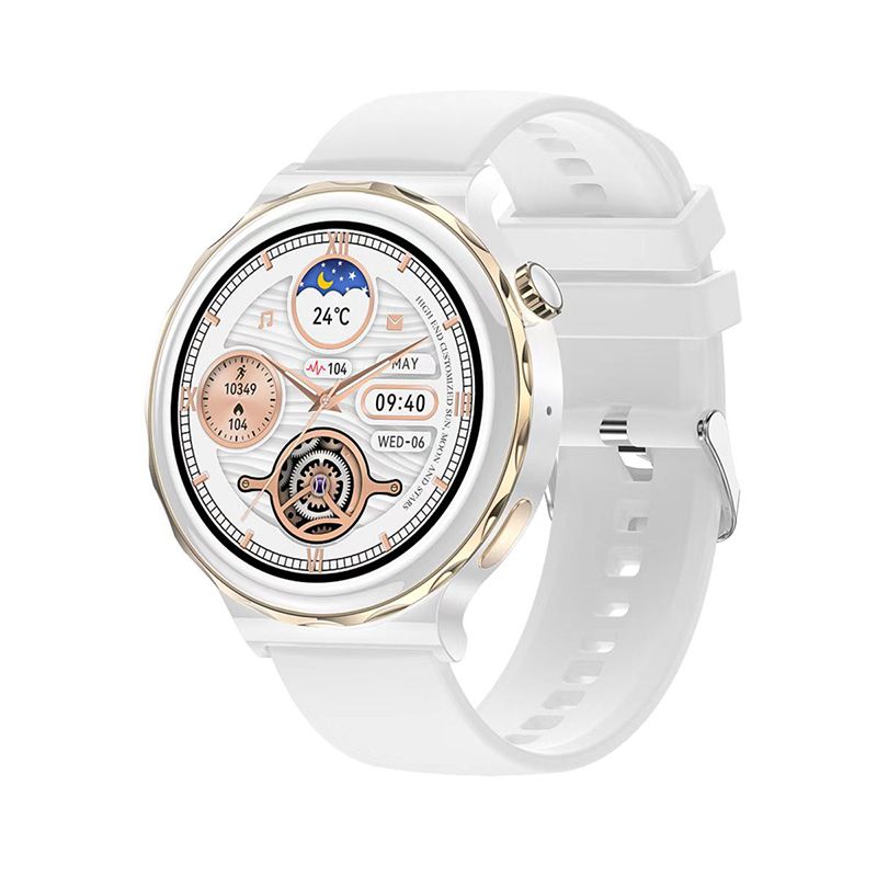 HK43 Women Smart Watch Bluetooth Call Smartwatch Offline Payment NFC Heart Rate Blood Pressure Monitor Exercise Pedometer Huawei Smart Watch 3 Silver Waterproof Smart watch For Women White Sport watch