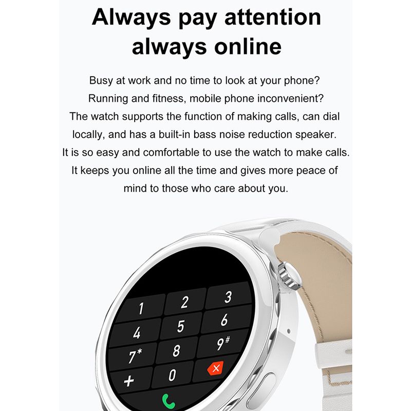 HK43 Women Smart Watch Bluetooth Call Smartwatch Offline Payment NFC Heart Rate Blood Pressure Monitor Exercise Pedometer Huawei Smart Watch 3 Silver Waterproof Smart watch For Women White Sport watch