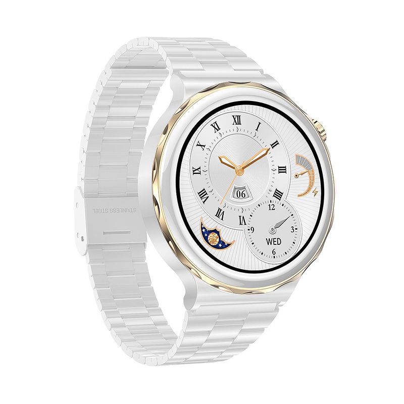 HK43 Women Smart Watch Bluetooth Call Smartwatch Offline Payment NFC Heart Rate Blood Pressure Monitor Exercise Pedometer Huawei Smart Watch 3 Silver Waterproof Smart watch For Women White Sport watch