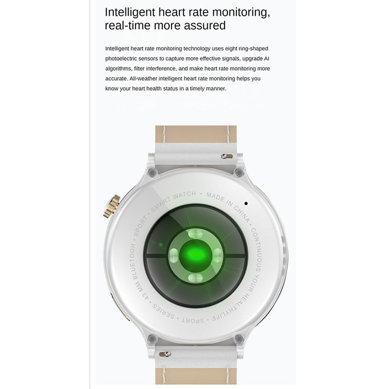 HK43 Women Smart Watch Bluetooth Call Smartwatch Offline Payment NFC Heart Rate Blood Pressure Monitor Exercise Pedometer Huawei Smart Watch 3 Silver Waterproof Smart watch For Women White Sport watch