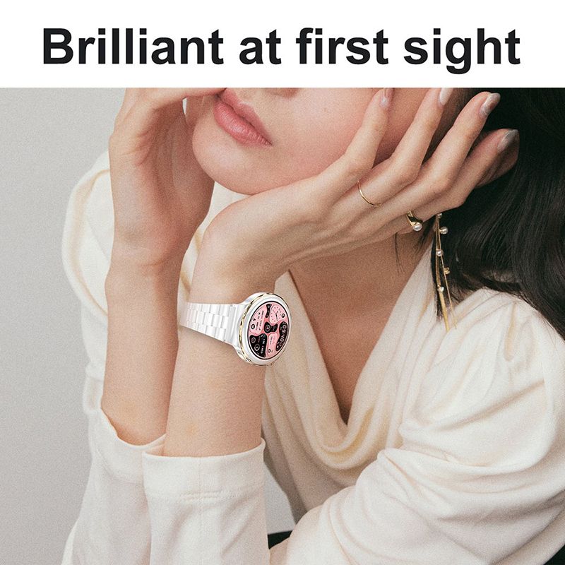 HK43 Women Smart Watch Bluetooth Call Smartwatch Offline Payment NFC Heart Rate Blood Pressure Monitor Exercise Pedometer Huawei Smart Watch 3 Silver Waterproof Smart watch For Women White Sport watch