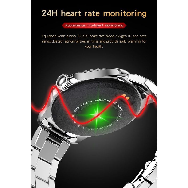 R1 Bluetooth Smart Watch Amoled Touch Screen Stainless Steel Waterproof Bluetooth Sport Bracelet R1 Heart Rate Blood Pressure Monitoring Fitness Tracker Watch Sports Smartwatch Men Smart watch For Men