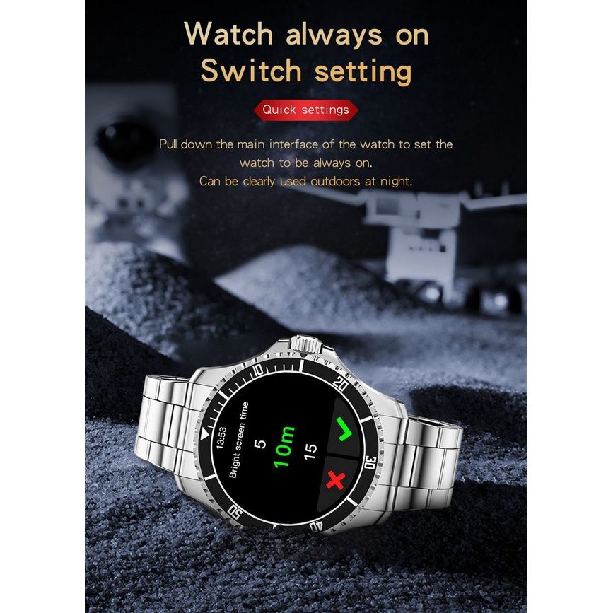 R1 Bluetooth Smart Watch Amoled Touch Screen Stainless Steel Waterproof Bluetooth Sport Bracelet R1 Heart Rate Blood Pressure Monitoring Fitness Tracker Watch Sports Smartwatch Men Smart watch For Men