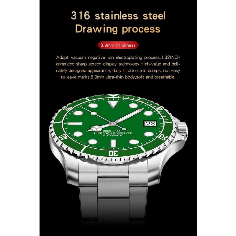 R1 Bluetooth Smart Watch Amoled Touch Screen Stainless Steel Waterproof Bluetooth Sport Bracelet R1 Heart Rate Blood Pressure Monitoring Fitness Tracker Watch Sports Smartwatch Men Smart watch For Men