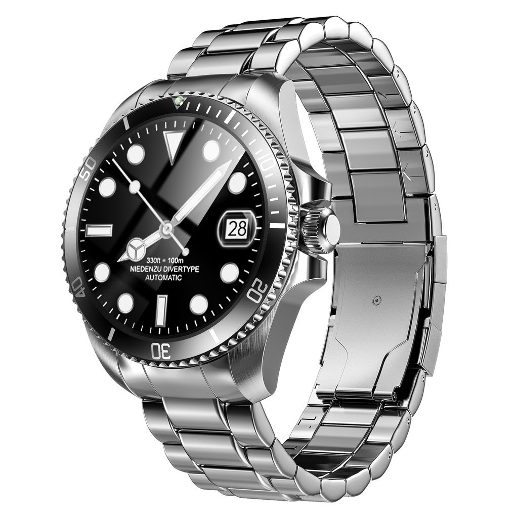 R1 Bluetooth Smart Watch Amoled Touch Screen Stainless Steel Waterproof Bluetooth Sport Bracelet R1 Heart Rate Blood Pressure Monitoring Fitness Tracker Watch Sports Smartwatch Men Smart watch For Men