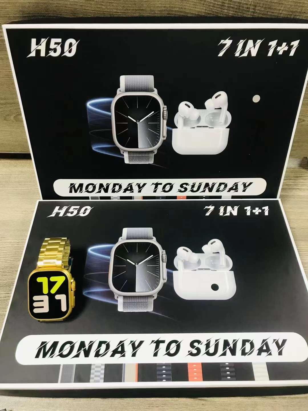 H50 Ultra Smart Watch with 7 Straps + bluetooth earphone + case Touch Screen Sport Fitness Men Smart watch Set Gift Set For Men women Birthday gift waterproof christmas gift watch gift set for man