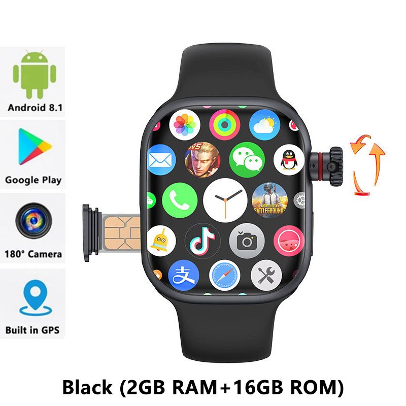 4G Cellular Network CD99 Smart Watch SIM Card Wifi Bluetooth Smart watch With camera Men Women Smart Bracelet Smartphone Waterproof Smartwatch Men's Smartwatches Sports Watch S9 Watch 64GB ROM