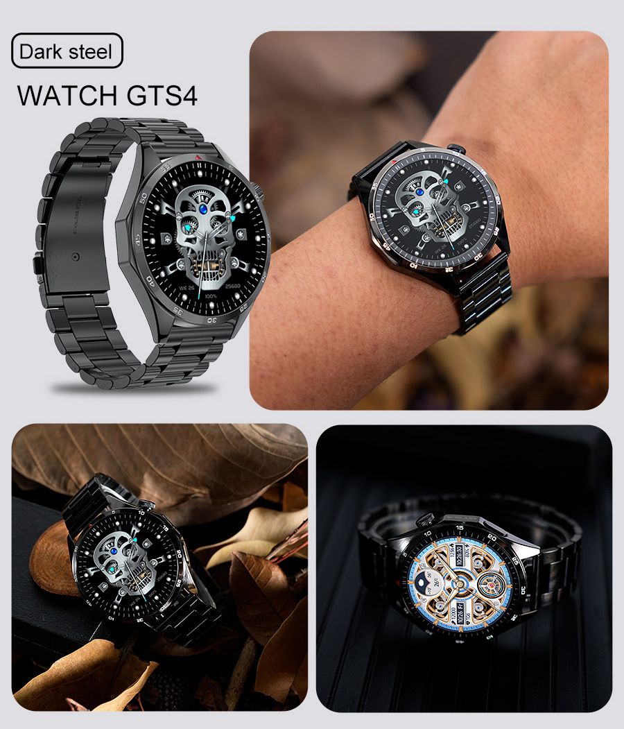 Men Fitness Sports Smart watch man Smartwatches Bluetooth Call Smart Watch 1.5'' Touch Control Heart Rate Sleep Monitor GT4 LT09 Message Reminder Waterproof Silver Smart watch For Man Round HD Screen