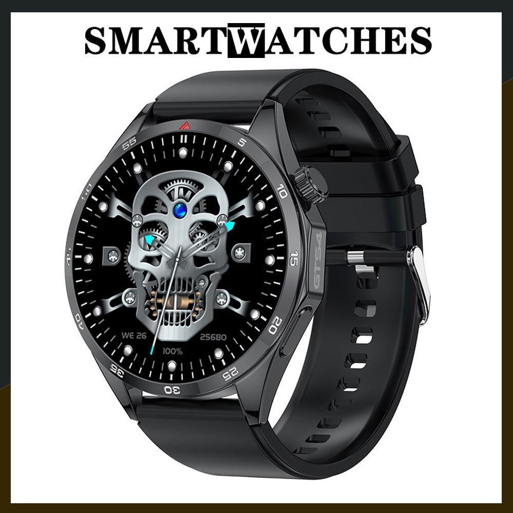 Men Fitness Sports Smart watch man Smartwatches Bluetooth Call Smart Watch 1.5'' Touch Control Heart Rate Sleep Monitor GT4 LT09 Message Reminder Waterproof Silver Smart watch For Man Round HD Screen