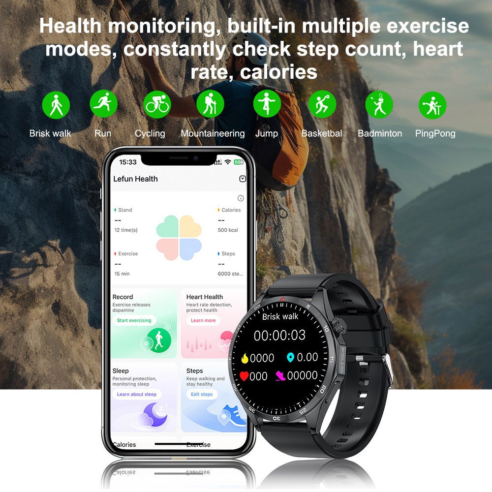 Men Fitness Sports Smart watch man Smartwatches Bluetooth Call Smart Watch 1.5'' Touch Control Heart Rate Sleep Monitor GT4 LT09 Message Reminder Waterproof Silver Smart watch For Man Round HD Screen
