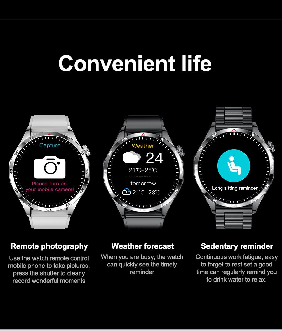 Men Fitness Sports Smart watch man Smartwatches Bluetooth Call Smart Watch 1.5'' Touch Control Heart Rate Sleep Monitor GT4 LT09 Message Reminder Waterproof Silver Smart watch For Man Round HD Screen