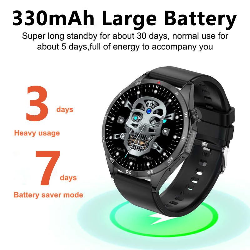 Men Fitness Sports Smart watch man Smartwatches Bluetooth Call Smart Watch 1.5'' Touch Control Heart Rate Sleep Monitor GT4 LT09 Message Reminder Waterproof Silver Smart watch For Man Round HD Screen