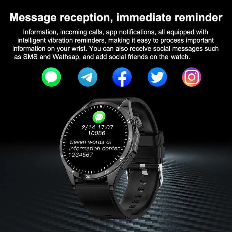 Men Fitness Sports Smart watch man Smartwatches Bluetooth Call Smart Watch 1.5'' Touch Control Heart Rate Sleep Monitor GT4 LT09 Message Reminder Waterproof Silver Smart watch For Man Round HD Screen