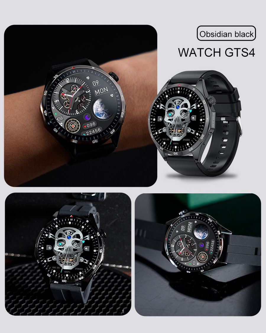 Men Fitness Sports Smart watch man Smartwatches Bluetooth Call Smart Watch 1.5'' Touch Control Heart Rate Sleep Monitor GT4 LT09 Message Reminder Waterproof Silver Smart watch For Man Round HD Screen
