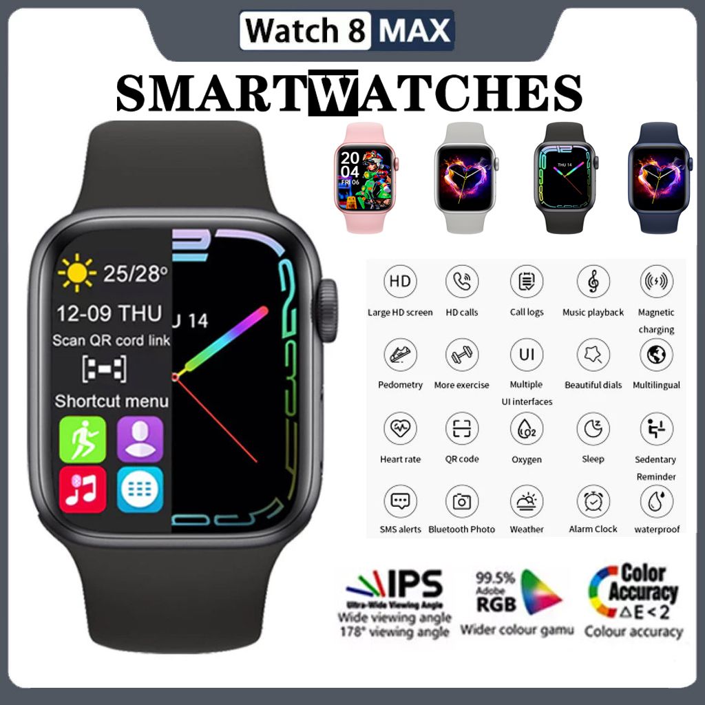 Bluetooth smart watch 8 max waterproof smart watch Men Women Sports watches Fitness Tracker smart watch for men smart watch for kids smart watch for woman Heart Rate Monitor Men Watches ladies watches