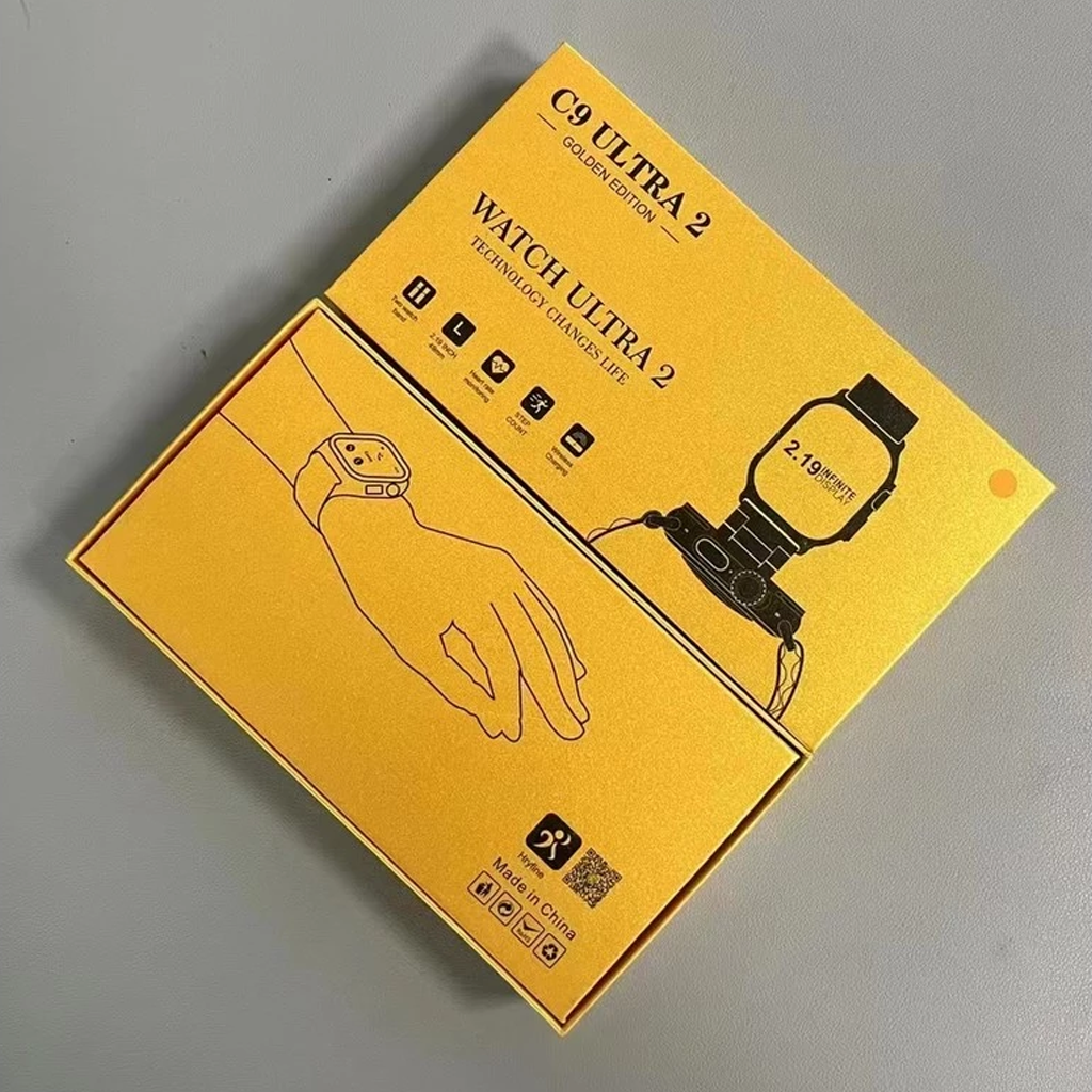 C9 Ultra 2 Gold Smart Watch NFC Wireless Bluetooth Call Series S9 IP67 Waterproof Sports Smartwatches Touch Control Finger sensor Stainless Steel Strap Men Women Gold Watch Couple Watch Wrist Wathes