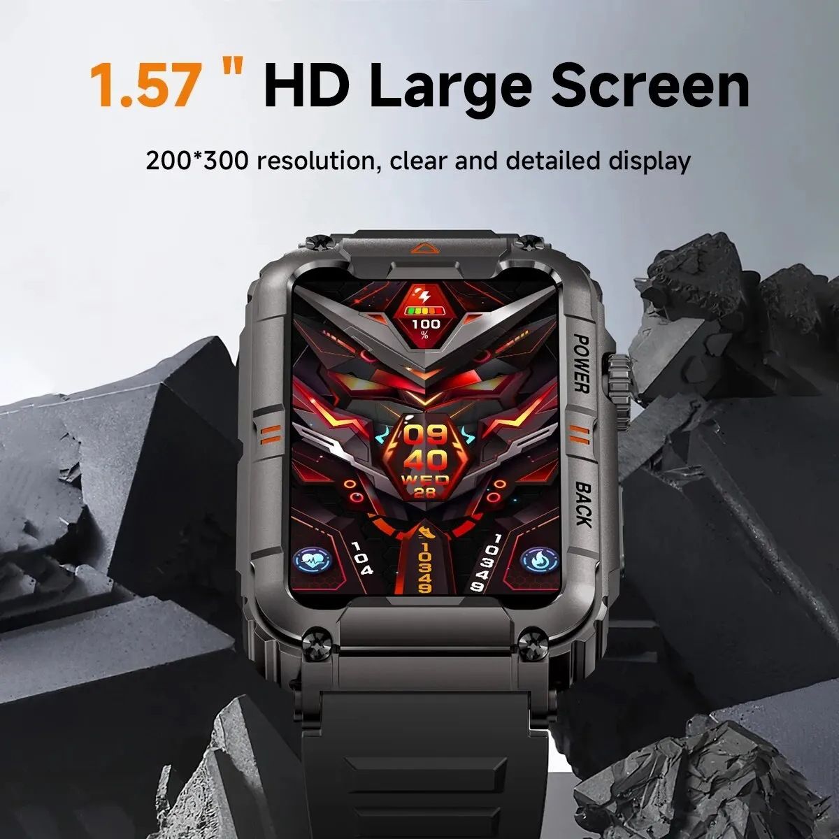New KR88 smart watch Bluetooth call heart rate blood pressure blood oxygen monitoring outdoor sports waterproof cold-proof anti-fall watch Men's Watches Women's Watch Sports Fitness smart bracelet
