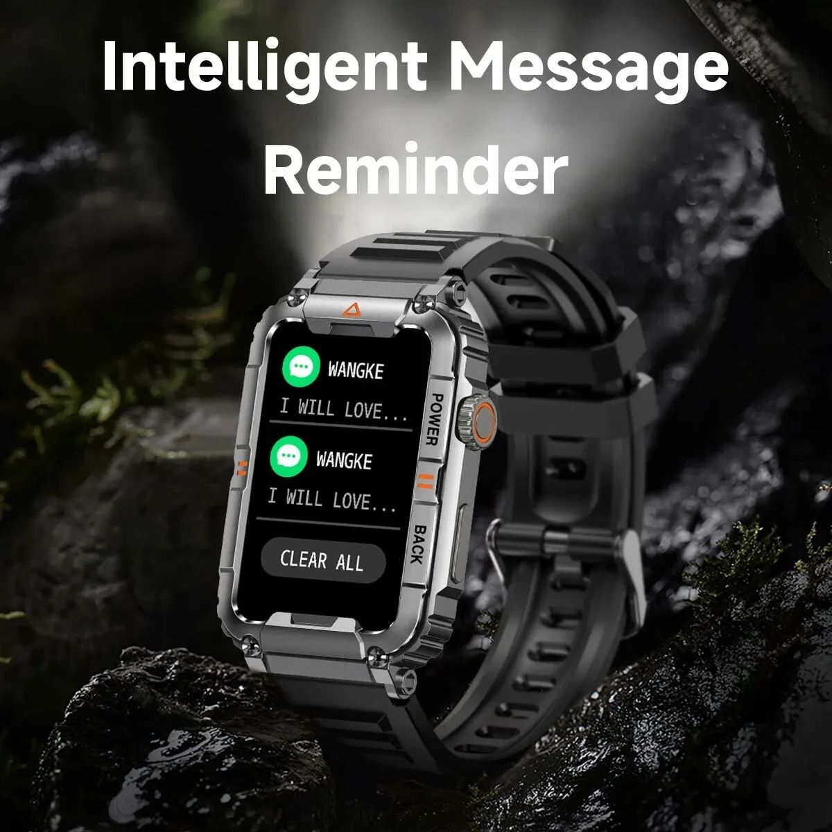 New KR88 smart watch Bluetooth call heart rate blood pressure blood oxygen monitoring outdoor sports waterproof cold-proof anti-fall watch Men's Watches Women's Watch Sports Fitness smart bracelet