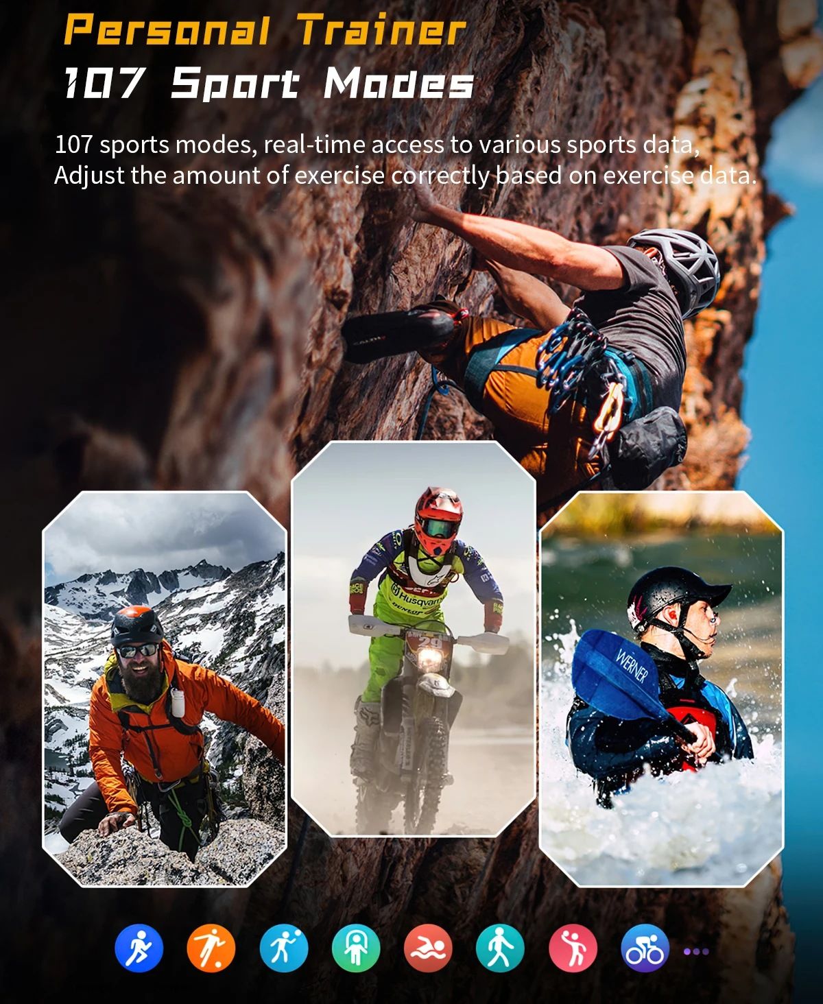 New KR88 smart watch Bluetooth call heart rate blood pressure blood oxygen monitoring outdoor sports waterproof cold-proof anti-fall watch Men's Watches Women's Watch Sports Fitness smart bracelet