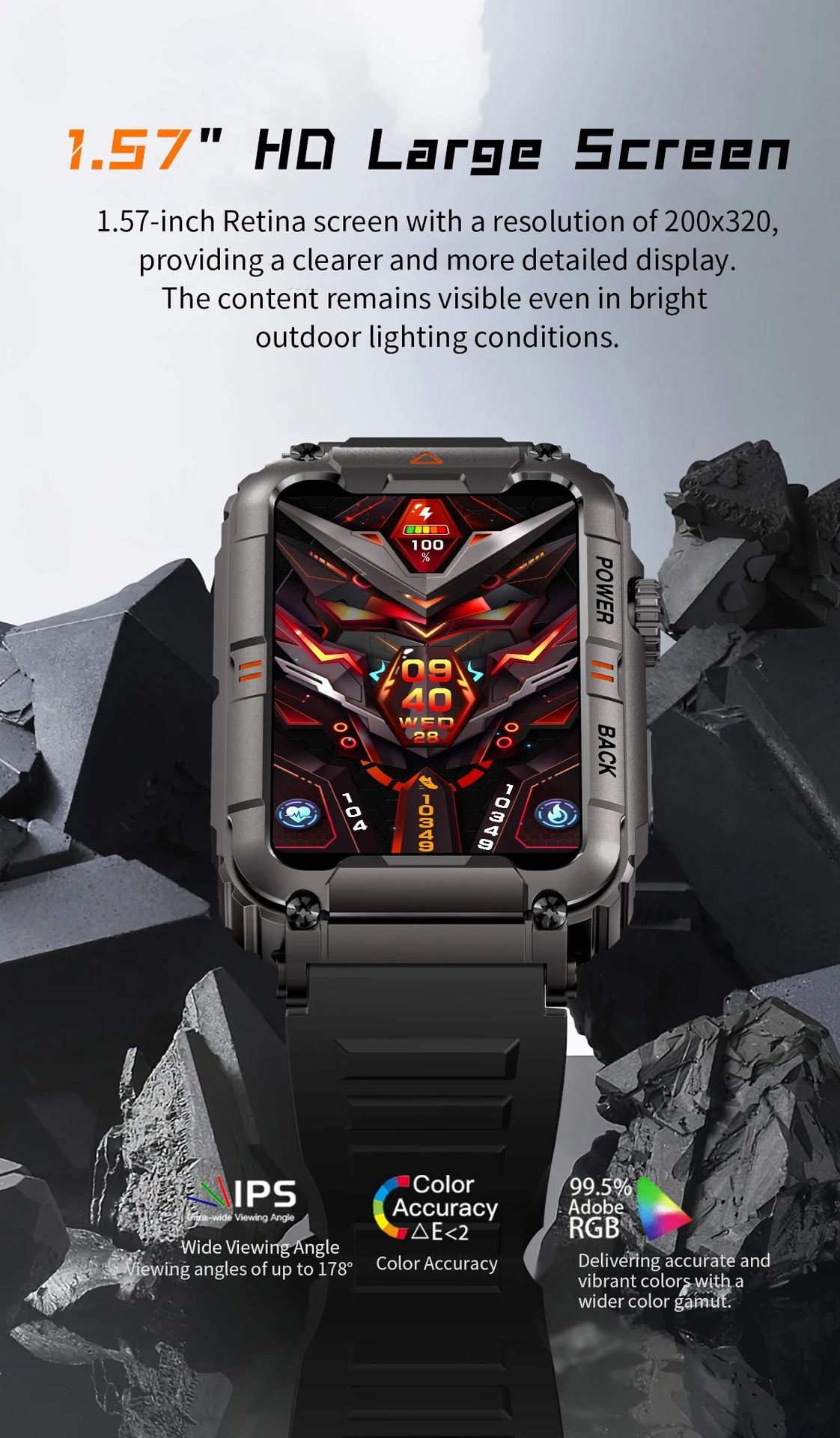 New KR88 smart watch Bluetooth call heart rate blood pressure blood oxygen monitoring outdoor sports waterproof cold-proof anti-fall watch Men's Watches Women's Watch Sports Fitness smart bracelet