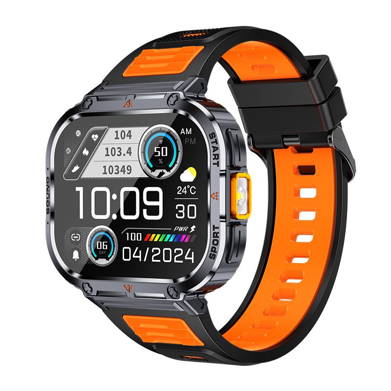 Men sport smart watch 2.0'' HD 400mAh long battery life Touch Control Bluetooth Smart watch Outdoor Waterproof Fitness Men Smartwatches With flashlight heart rate Monitor NX23 Smart watch For Men