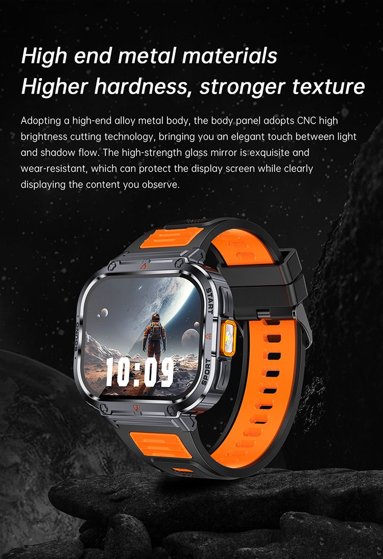 Men sport smart watch 2.0'' HD 400mAh long battery life Touch Control Bluetooth Smart watch Outdoor Waterproof Fitness Men Smartwatches With flashlight heart rate Monitor NX23 Smart watch For Men