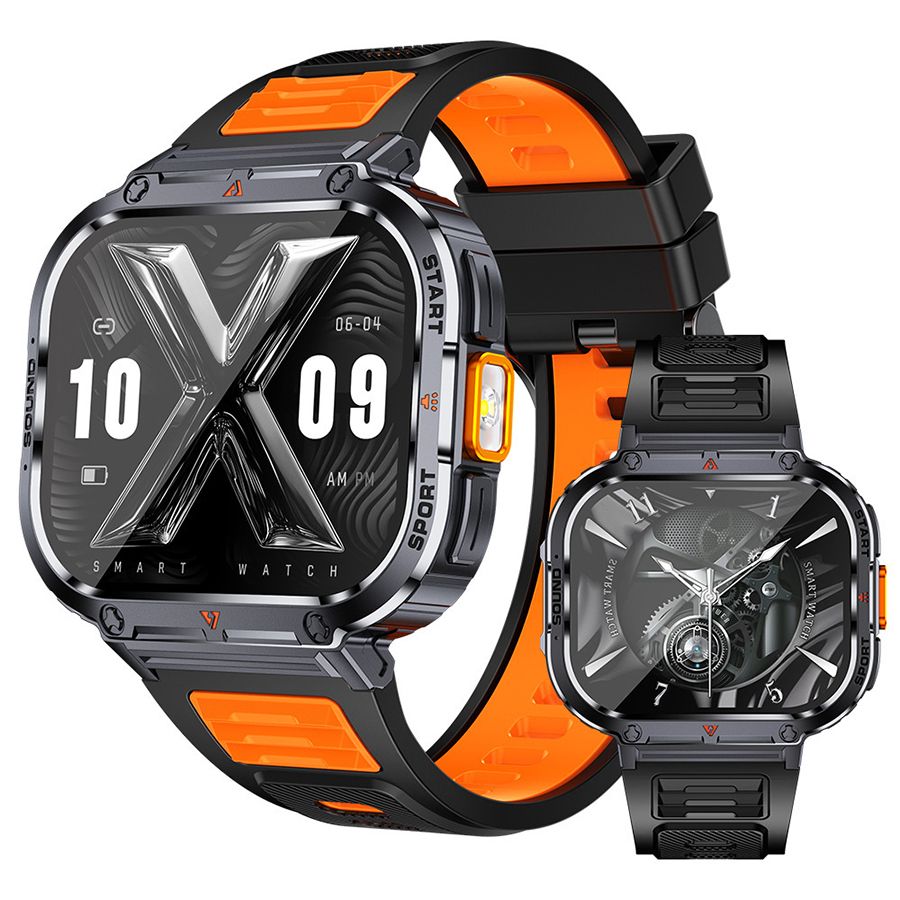 Men sport smart watch 2.0'' HD 400mAh long battery life Touch Control Bluetooth Smart watch Outdoor Waterproof Fitness Men Smartwatches With flashlight heart rate Monitor NX23 Smart watch For Men