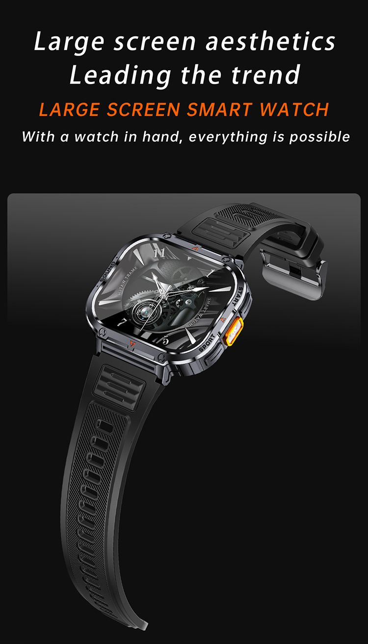 Men sport smart watch 2.0'' HD 400mAh long battery life Touch Control Bluetooth Smart watch Outdoor Waterproof Fitness Men Smartwatches With flashlight heart rate Monitor NX23 Smart watch For Men