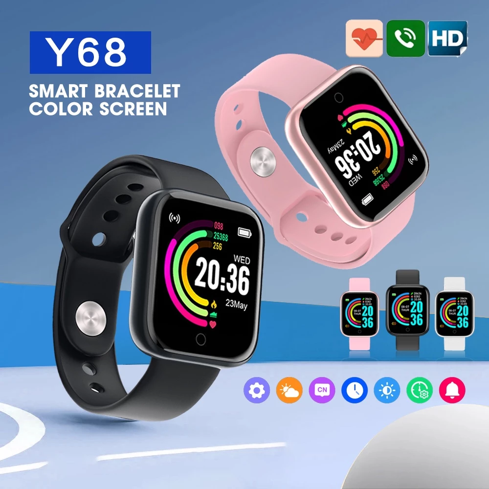 New Macaron Color Smart Watch Bluetooth Call Sport Fitness Tracker Heart rate Monitor Waterproof Smartwatch Men Smart watch Women Smart watch Wrist Band Boys Girls Smart Bracelet Smart watch For Kids