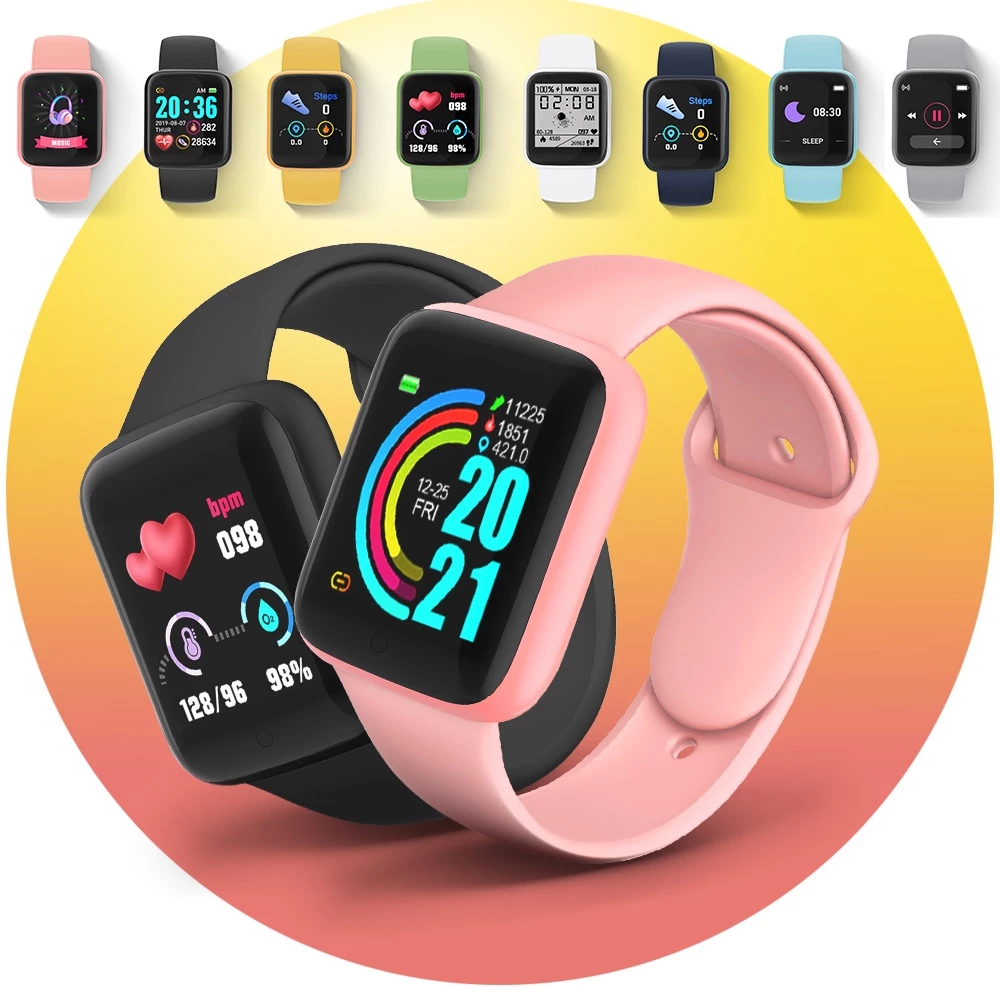 New Macaron Color Smart Watch Bluetooth Call Sport Fitness Tracker Heart rate Monitor Waterproof Smartwatch Men Smart watch Women Smart watch Wrist Band Boys Girls Smart Bracelet Smart watch For Kids