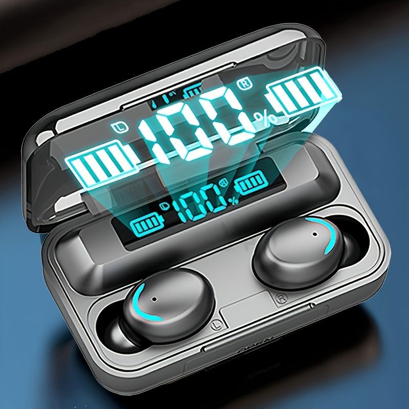 F9-5 Bluetooth headset digital display high power wireless earbuds HIFI binaural touch control mini headset waterproof Earpods in-ear noise reduction Bluetooth Headphone Gaming Earbuds For IOS Andriod