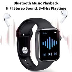 1.77'' Bluetooth Smart watch with earbuds 2 in 1 Men Smartwatch Waterproof Heart Rate Monitor Fitness Sports Smart watches With Bluetooth Earphone 2 Straps Multifunction Smart Watch For Men and Women