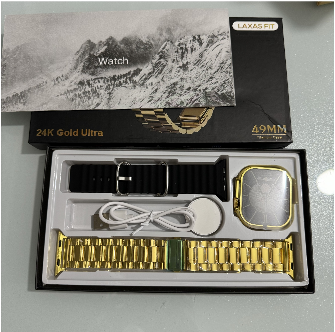 Men's Smart Watch Fashion Bluetooth Call Series 9 Ultra 24K Gold Ultra Smart Watch Men Steel Smart Bracelet NFC GPS Fitness Tracker Heart rate Monitor Waterproof Men Smartwatch Sports Smartwatch Men