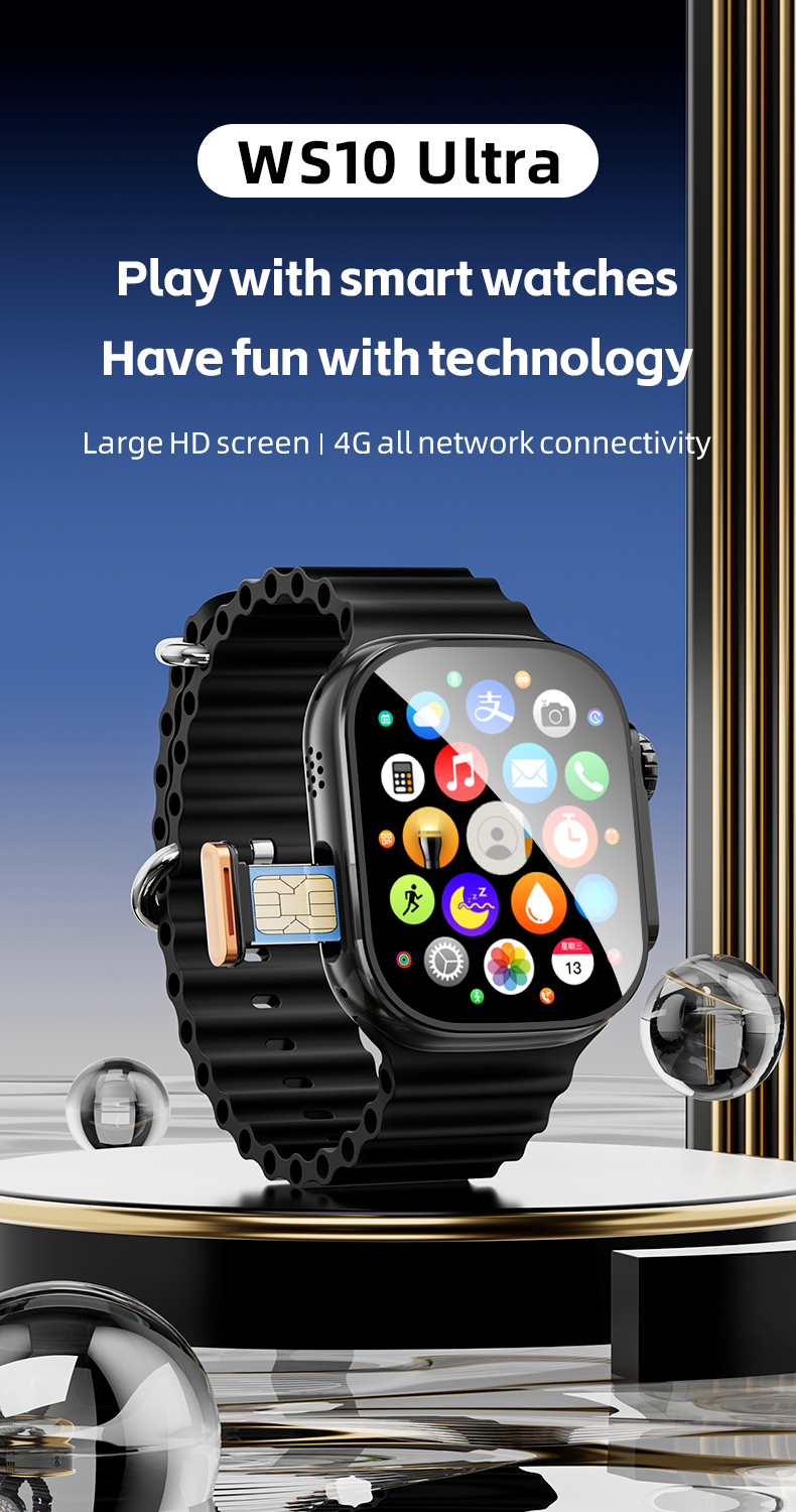 smart watch for men waterproof original smart watch sim slot and wifi for Android iPhone Smart watch Camera WS10 Ultra with Smartwatch for woman APP Download Video Call GPS Google Android Smartwatch