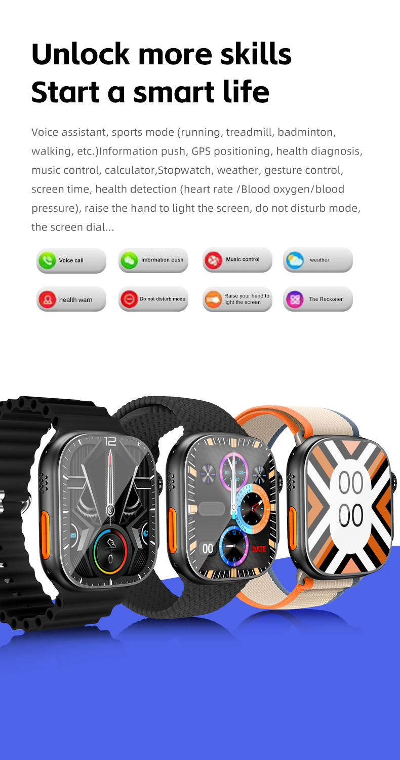 smart watch for men waterproof original smart watch sim slot and wifi for Android iPhone Smart watch Camera WS10 Ultra with Smartwatch for woman APP Download Video Call GPS Google Android Smartwatch