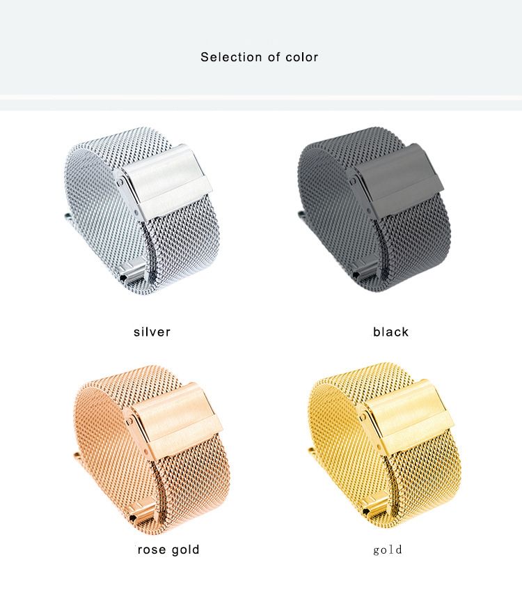 22mm 20mm 18mm Fashion Watch Strap Replacement Stainless steel Strap metal Milanese iwatch double buckle watch belt Apple Watch Band For Samsung Xiaomi Huawei Wrist band Bracelet Watch Band Strap