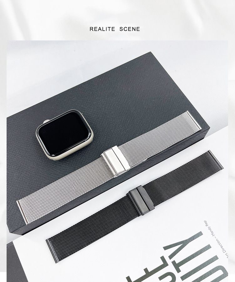 22mm 20mm 18mm Fashion Watch Strap Replacement Stainless steel Strap metal Milanese iwatch double buckle watch belt Apple Watch Band For Samsung Xiaomi Huawei Wrist band Bracelet Watch Band Strap