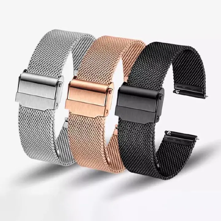 Watch Band Stainless steel Strap metal Milanese iwatch double buckle 22mm watch strap 20mm watch band 18mm watch belt Apple Watch Band For Samsung Xiaomi Huawei Samsung watch band Samsung watch strap