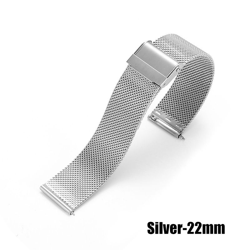 22mm 20mm 18mm Fashion Watch Strap Replacement Stainless steel Strap metal Milanese iwatch double buckle watch belt Apple Watch Band For Samsung Xiaomi Huawei Wrist band Bracelet Watch Band Strap