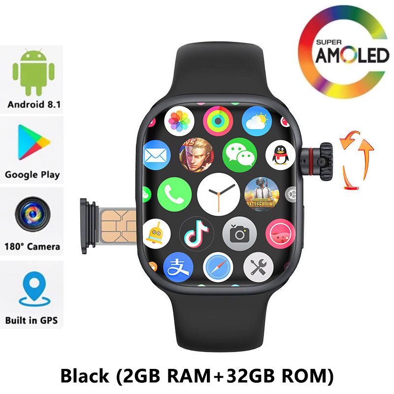 Smartwatches Support SIM Card Camera Waterproof Wristwatch GSM Smart Phone AMOLED Cellular Version CD99 smart watch Bluetooth call with SIM card slot Android IOS Multi-Functions Men Women Smart Watch