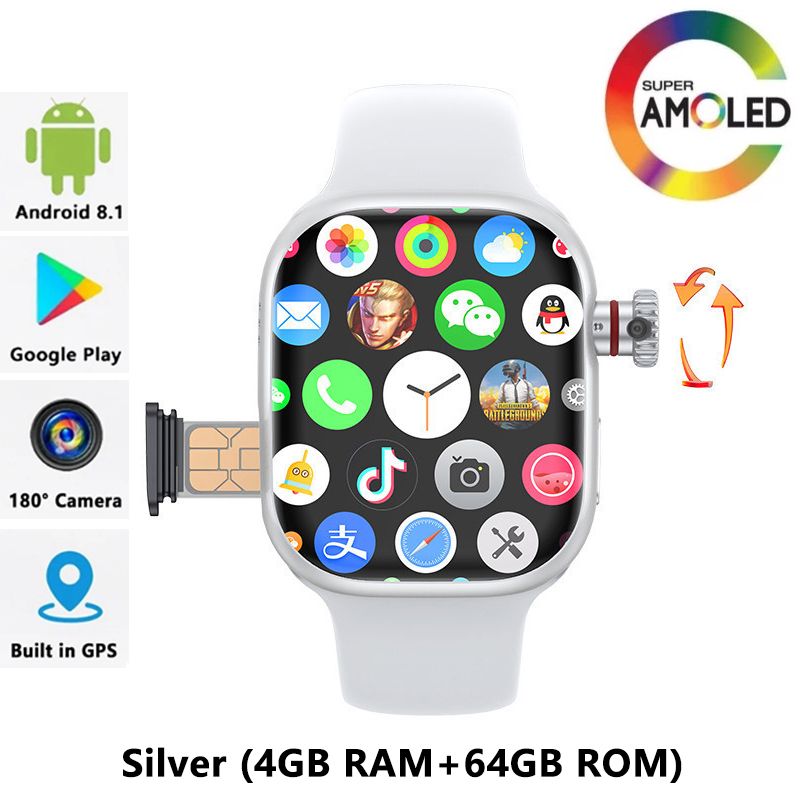 Smartwatches Support SIM Card Camera Waterproof Wristwatch GSM Smart Phone AMOLED Cellular Version CD99 smart watch Bluetooth call with SIM card slot Android IOS Multi-Functions Men Women Smart Watch