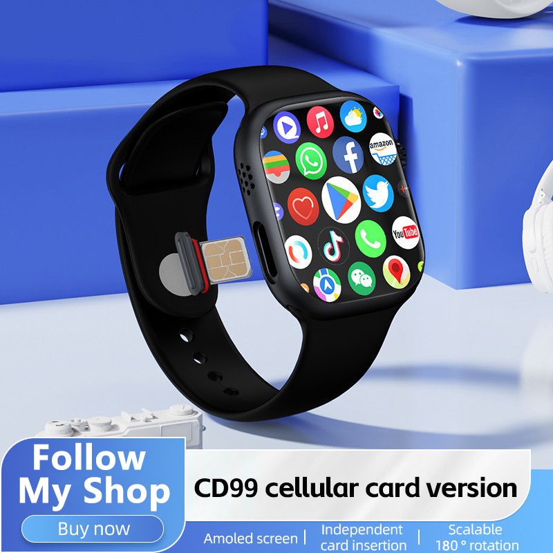 Smartwatches Support SIM Card Camera Waterproof Wristwatch GSM Smart Phone AMOLED Cellular Version CD99 smart watch Bluetooth call with SIM card slot Android IOS Multi-Functions Men Women Smart Watch