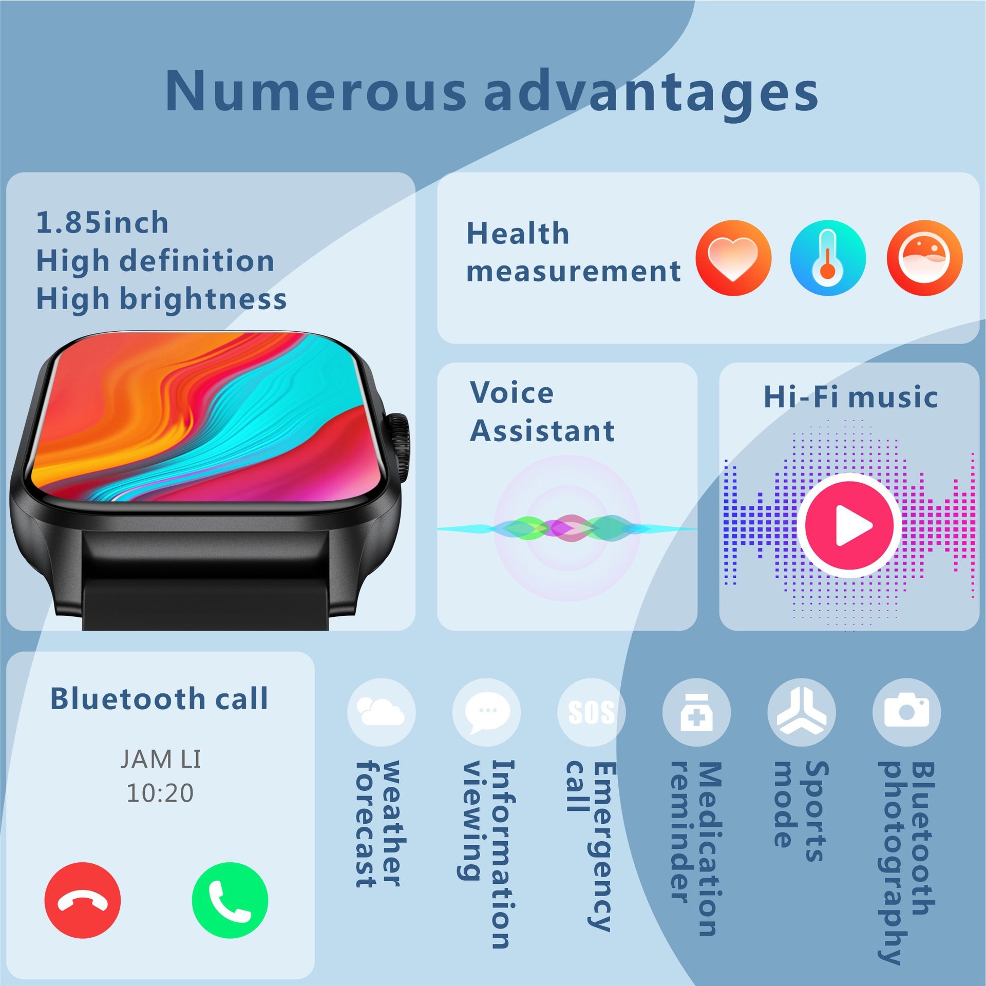 QX15 smart watch Bluetooth call heart rate blood pressure blood oxygen Sleep Monitoring sports Watch for men Men Smartwatch Fashion Women Smart Watcdh Kids Watches information reminder music playback